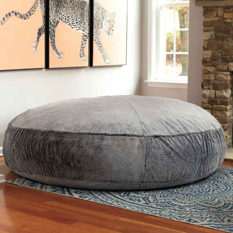 Giant Bean Bag Cocoon Chair, 6' - Gray Wolf